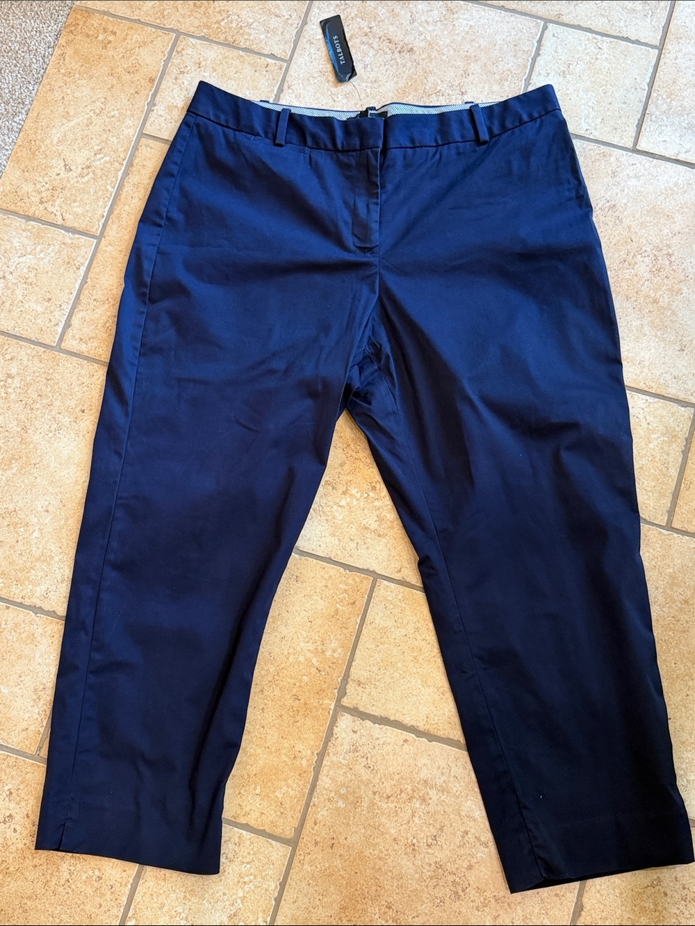 Talbots Navy Cropped Chino Pants 16